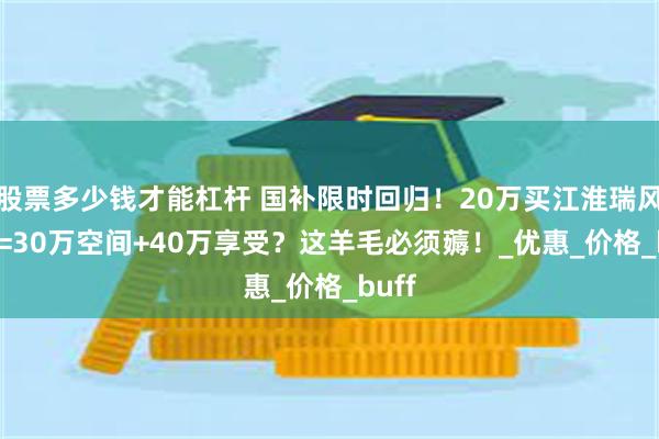 股票多少钱才能杠杆 国补限时回归！20万买江淮瑞风RF8=30万空间+40万享受？这羊毛必须薅！_优惠_价格_buff