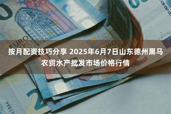 按月配资技巧分享 2025年6月7日山东德州黑马农贸水产批发市场价格行情