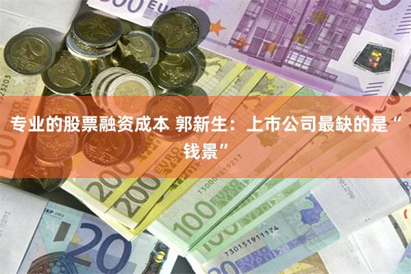 专业的股票融资成本 郭新生：上市公司最缺的是“钱景”
