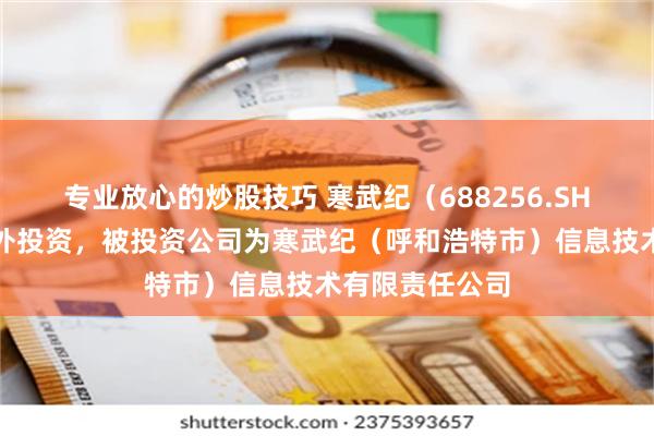 专业放心的炒股技巧 寒武纪（688256.SH）新增一起对外投资，被投资公司为寒武纪（呼和浩特市）信息技术有限责任公司